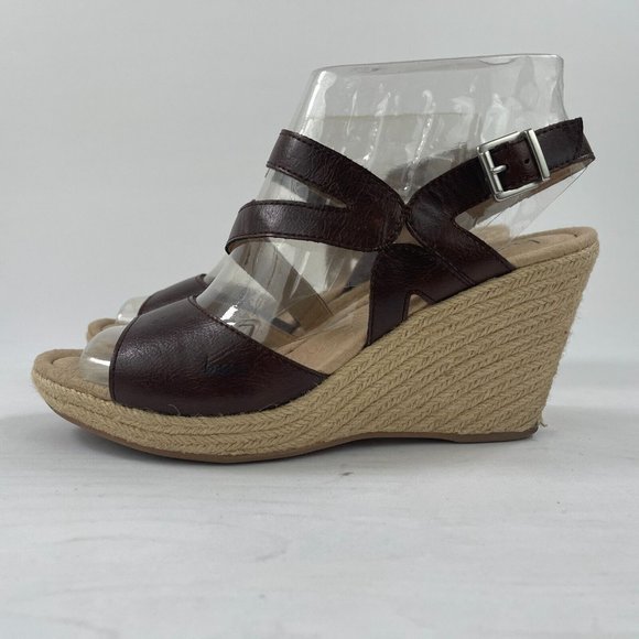 Born Concept B.O.C. Brown Cork Ankle Strap Wedge Comfort Sandals Women's Size 9M - Picture 2 of 12